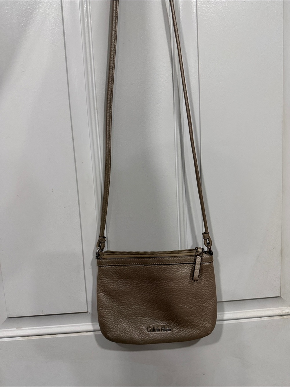 Calvin Klein Brown Leather Crossbody Bag